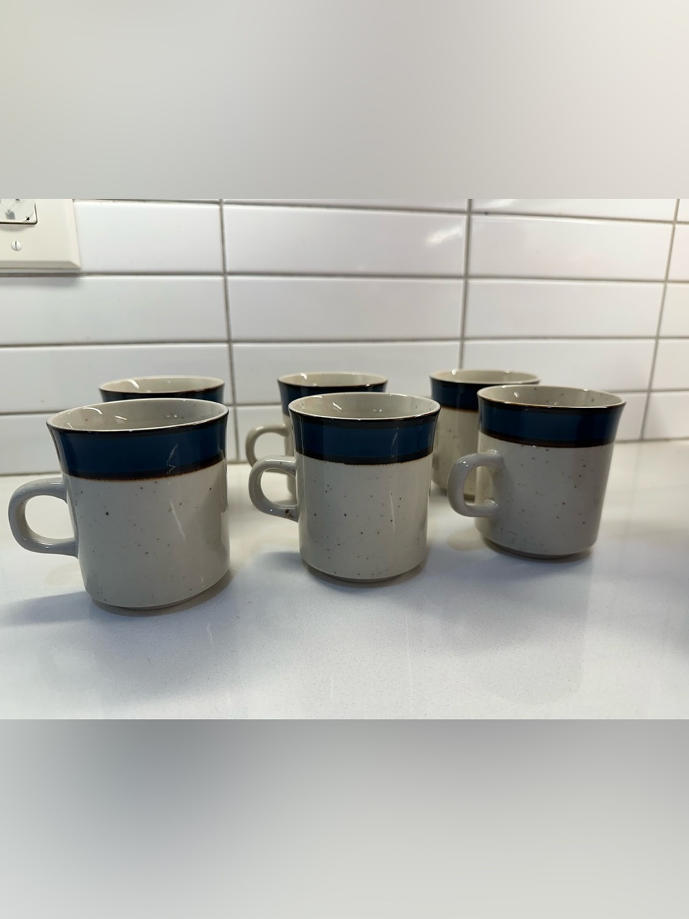 Vintage Sango Rainbow Stoneware 652 Mariana coffee mugs Set of 6